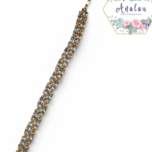 PULSERA PIEDRAS BLANCAS CON ESTRELA DORADO
