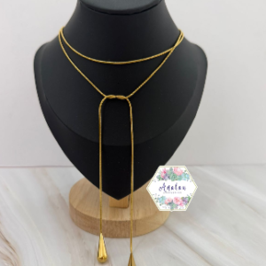 COLLAR DORADO LARGO DE PUNTAS DE GOTA