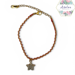 PULSERA DE ESTRELLA LISTON ROJO
