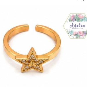 ANILLO ESTRELLA DORADO INCRUSTADO