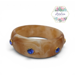 PULSERA CAFE PIEDRAS AZULES