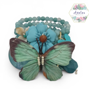 PULSERA DE MARIPOSA COLOR TURQUESA