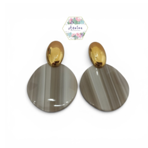 ARETE DORADO DE BOLA GRIS