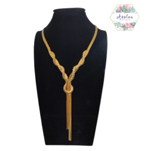 COLLAR ENRREDADADO LARGO DORADO