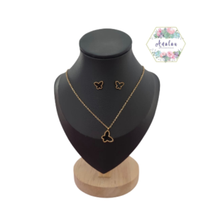 COLLAR Y ARETES DE MARIPOSA DORADO