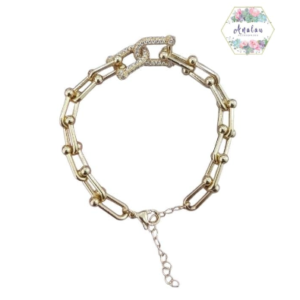 PULSERA DE ESLABON CON BRILLO