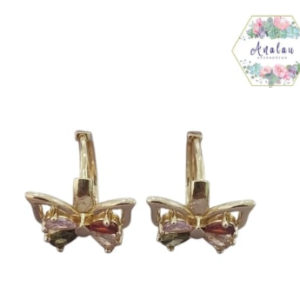 ARETES DE MARIPOSA TRES COLORES