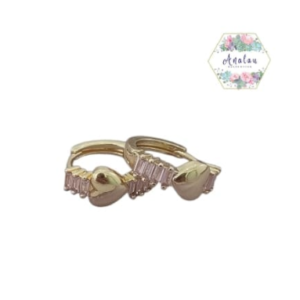 ARRACADAS DE CORAZON CO ROSA