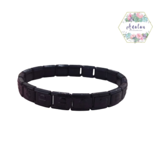 PULSERA ITALIANA CON CARTIERR NEGRA