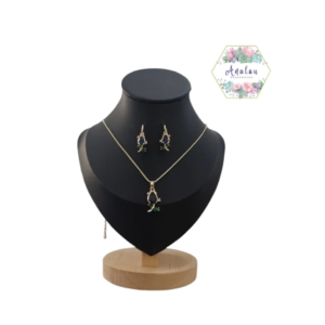 ARETES Y COLLAR DE TULIPAN AZULL