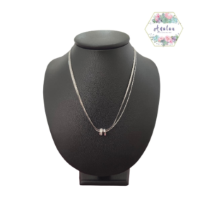 COLLAR DE PLANCHA PLATEADO CON CIRCULO
