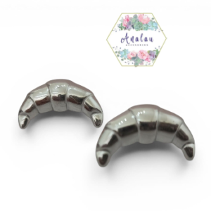ARETES DE CROISSANT PLATEADOS